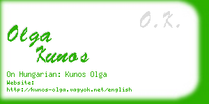 olga kunos business card